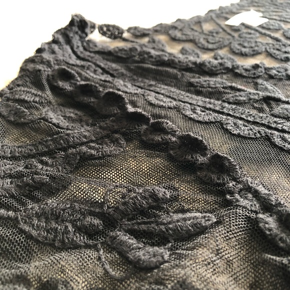 Xhilaration Black Lace Tee Top Small/Medium - Picture 5 of 5